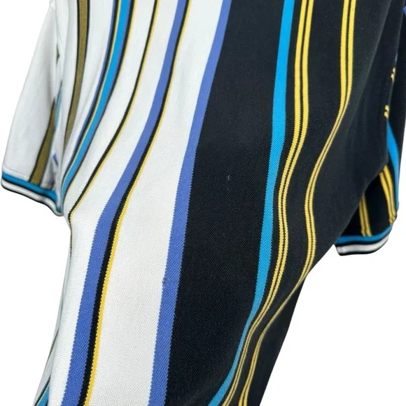 Vintage Siegfried Men's Large Striped Polo Shirt Tall Fit 90s Baggy Oversized - Picture 5 of 12